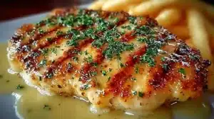 Easy Longhorn Steakhouse Parmesan Chicken (Better Than Restaurant) Delicious Parmesan Chicken from Longhorn Steakhouse recipe on a plate.