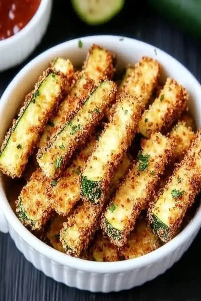 Low Calorie Zucchini Fries in the Air Fryer (Healthy Snack) 2 Low Calorie Air Fryer Zucchini Fries