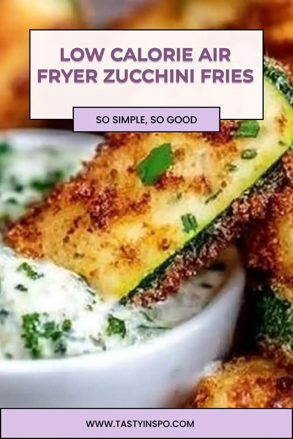 Low Calorie Zucchini Fries in the Air Fryer (Healthy Snack) 3 Low Calorie Air Fryer Zucchini Fries