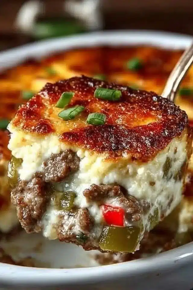 Low Carb Philly Cheesesteak Casserole (Cheesy, Easy & Delicious!) 2 Low Carb Philly Cheesesteak Casserole