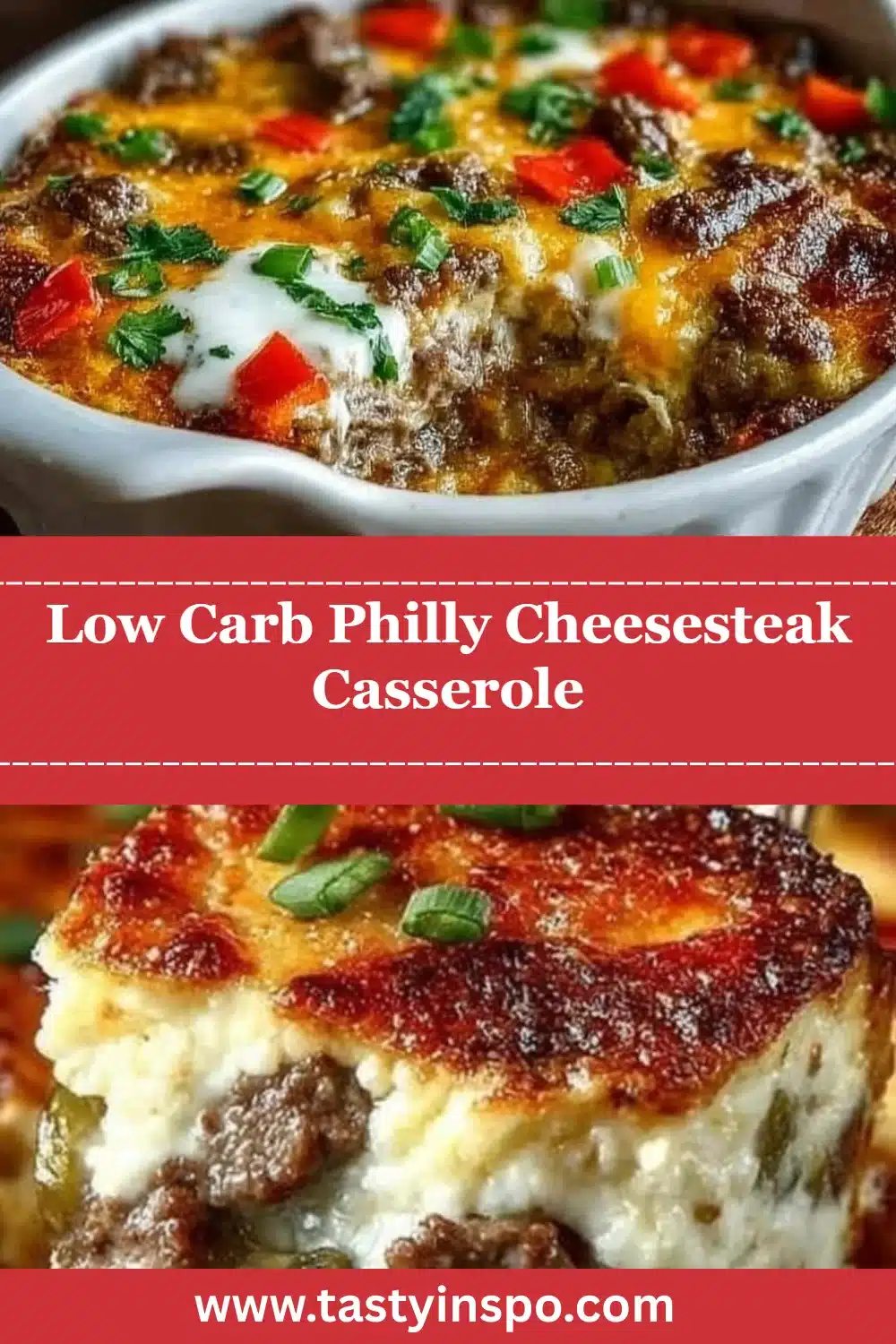 Low Carb Philly Cheesesteak Casserole (Cheesy, Easy & Delicious!) 3 Low Carb Philly Cheesesteak Casserole
