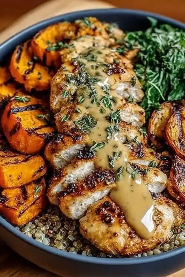 Maple Dijon Chicken & Sweet Potato Bowls (Cozy Comfort Food!) 2 Maple Dijon Chicken & Sweet Potato Bowls That Comfort Your Soul