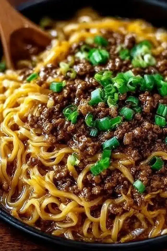 Mongolian Ground Beef Noodles (Better Than Takeout!) 2 Mongolian Ground Beef Noodles