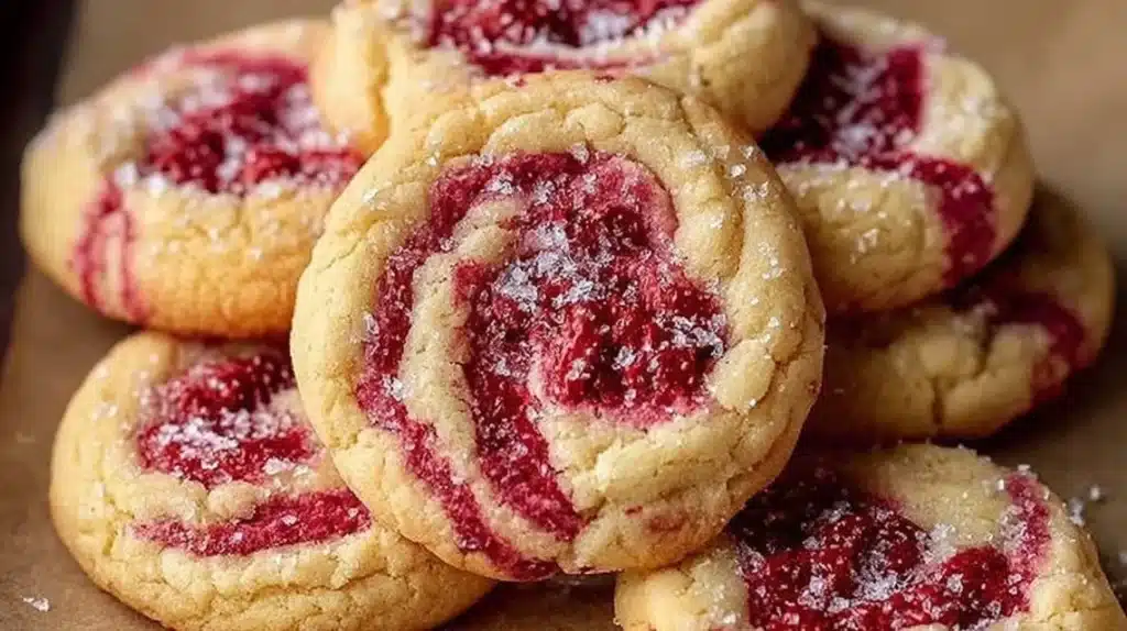 Delicious Raspberry Vanilla Cookies fresh out of the oven