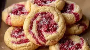 Delicious Raspberry Vanilla Cookies fresh out of the oven