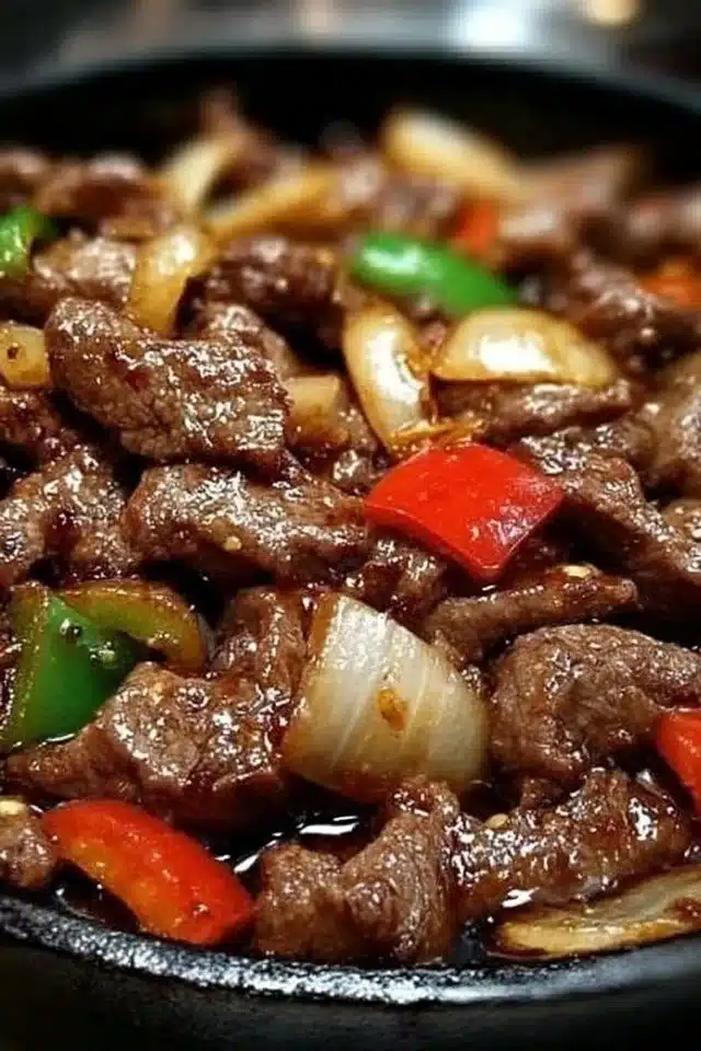 Sizzling Chinese Pepper Steak with Onions