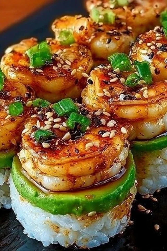 Spicy Shrimp Sushi Stacks