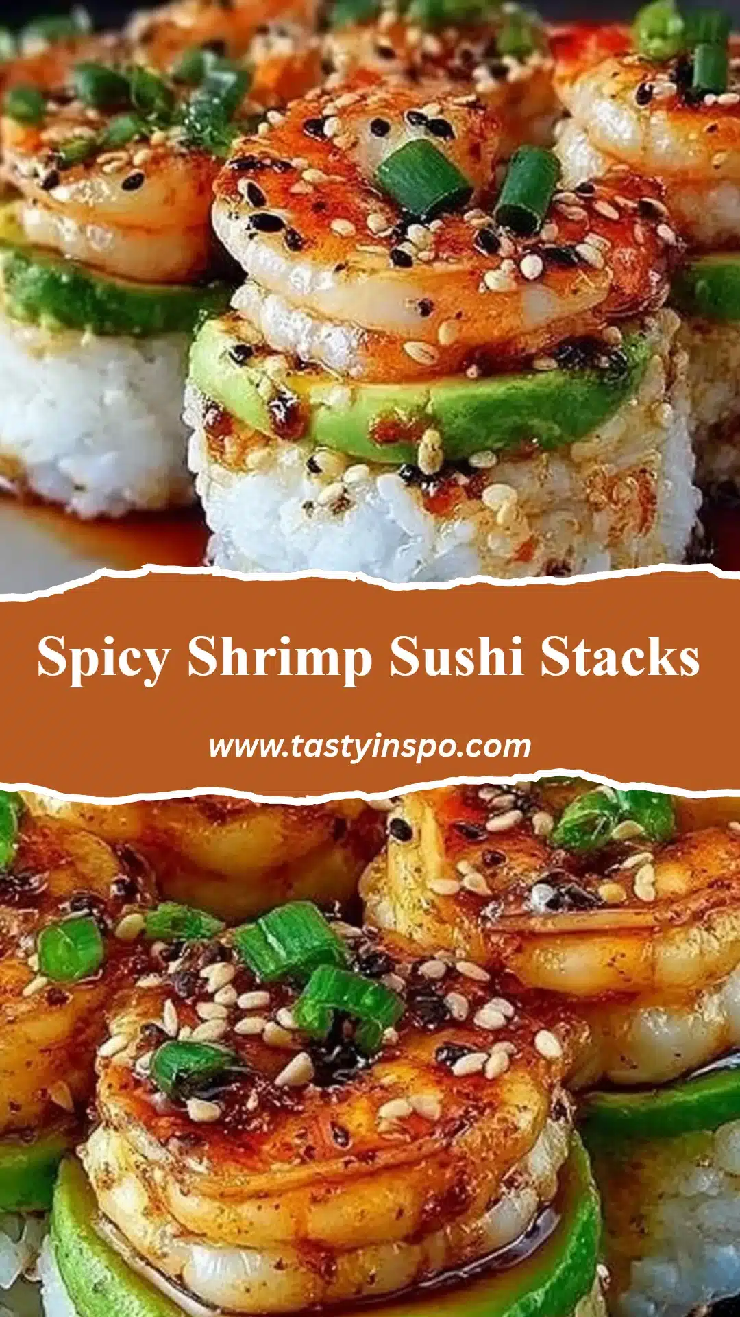 Spicy Shrimp Sushi Stacks