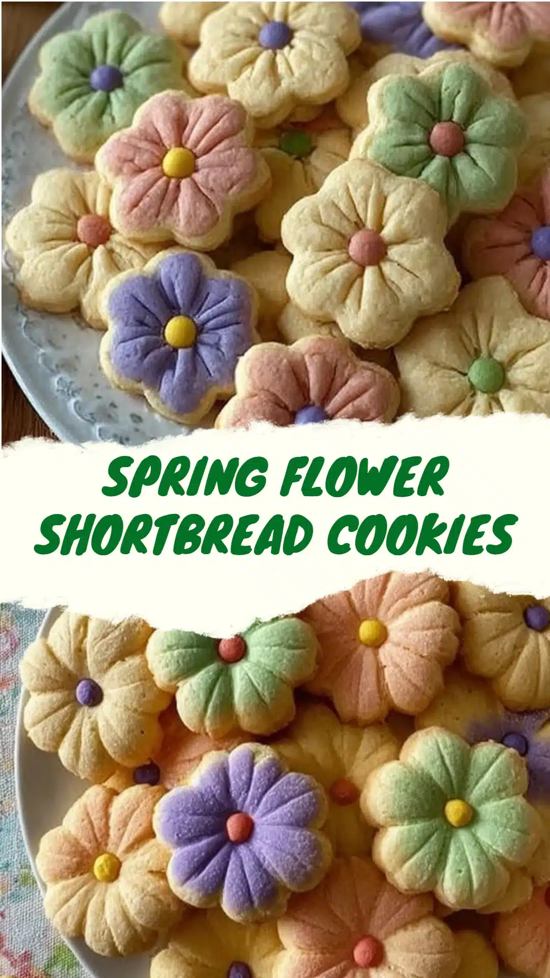 Spring Flower Shortbread Cookies