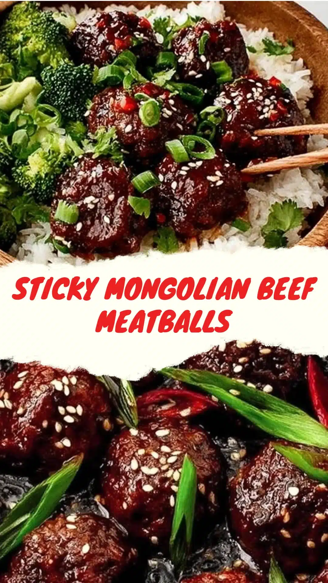Sticky Mongolian Beef Meatballs