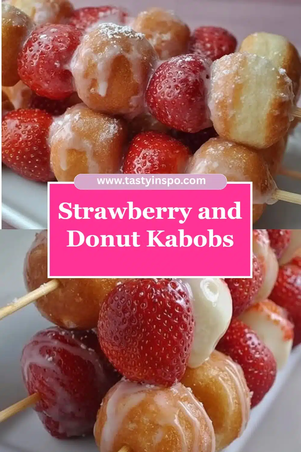 Strawberry and Donut Kabobs (Easy Sweet Snack!) 3 Strawberry and Donut Kabobs