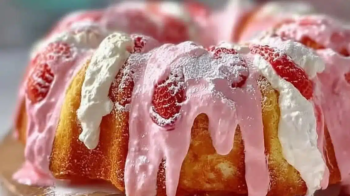 Strawberry Milkshake Pound Cake: The Best Easy Recipe Ever 1 Delicious slice of strawberry milkshake pound cake on a white plate