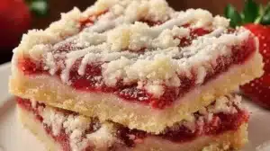 Strawberry Shortcake Bars Recipe (Easy, Creamy, Delicious) Delicious strawberry shortcake bars with fresh strawberries and whipped cream.