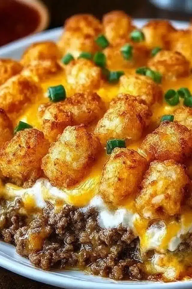 Tater Tot Casserole With Ground Beef Easy Family Dinner 2 Tater Tot Casserole with Ground Beef