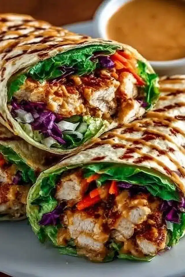 Thai Peanut Chicken Wraps