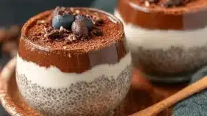 Tiramisu Chia Pudding With Greek Yogurt (Easy) Tiramisu Chia Pudding with Greek Yogurt topped with cocoa and coffee