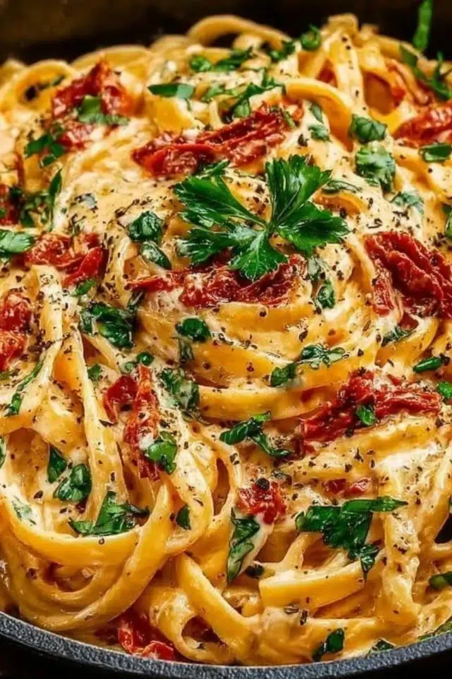 Vegan Creamy Sun Dried Tomato Pasta Recipe