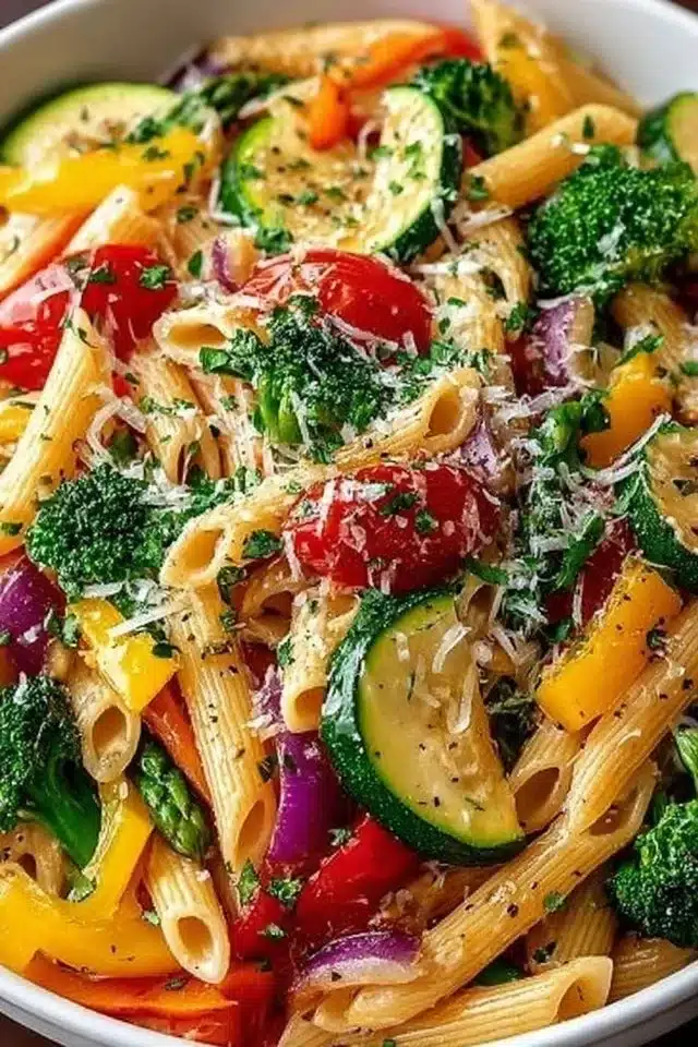Vegetarian Pasta Primavera (Fresh, Colorful & Easy!) 2 Vegetarian Pasta Primavera