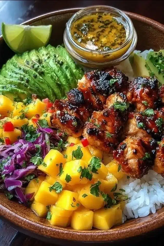 25-Minute BBQ Chicken Mango Bowl