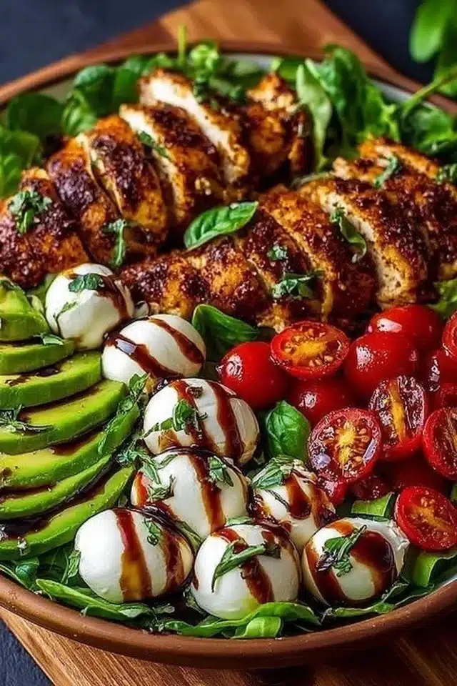 Baked Marinated Chicken Salad with Mozzarella and Balsamic Vinaigrette Easy Dinner Recipe 1 Baked Marinated Chicken Salad with Mozzarella and Balsamic Vinaigrette