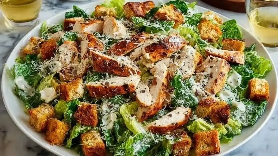 Best Chicken Caesar Salad for a Fresh Protein Packed Meal 1 Delicious Chicken Caesar Salad with fresh ingredients and creamy dressing