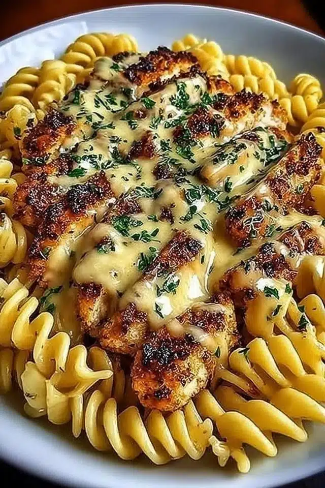 The Best Cheesy Rotini with Garlic Parmesan Chicken for Busy Nights 2 Cheesy Rotini with Garlic Parmesan Chicken
