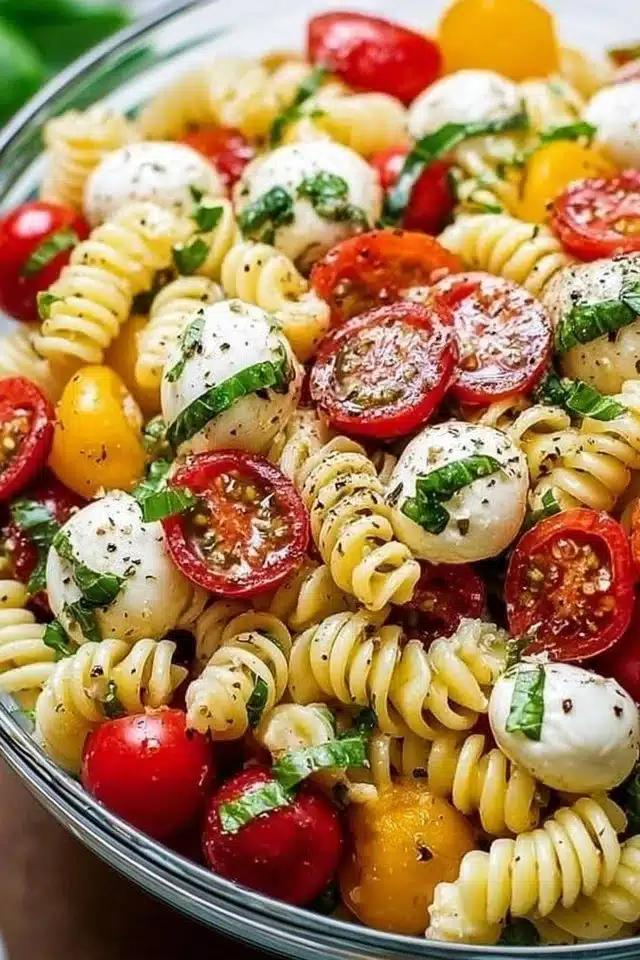 Colorful Caprese Pasta Salad