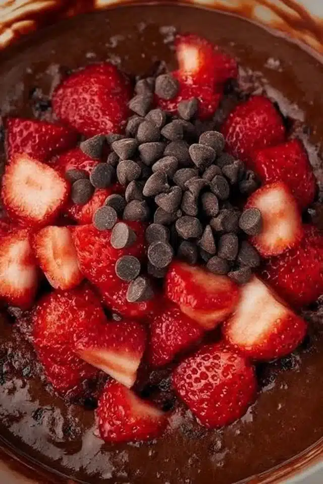 Double Chocolate Strawberry Muffins (fresh strawberries)