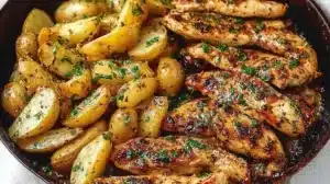 Garlic Butter Chicken with Potatoes - a tasty and comforting dish.