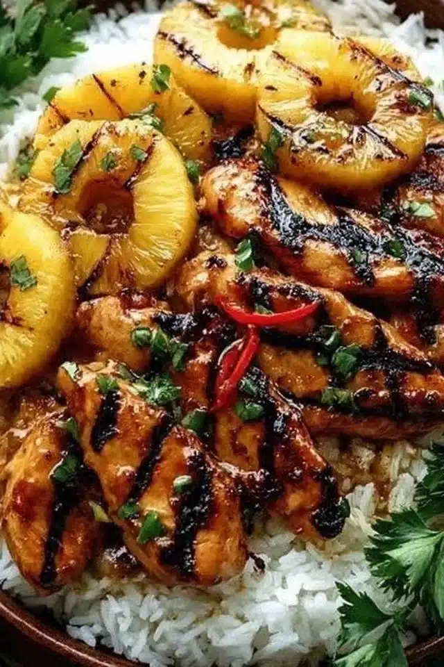 Hawaiian Chicken, Pineapple and Coconut Rice