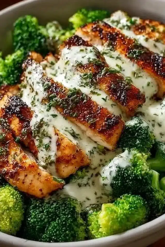 Healthy Grilled Chicken Broccoli Bowls for a Fresh High Protein Meal 2 Healthy Grilled Chicken Broccoli Bowls with Creamy Garlic Sauce