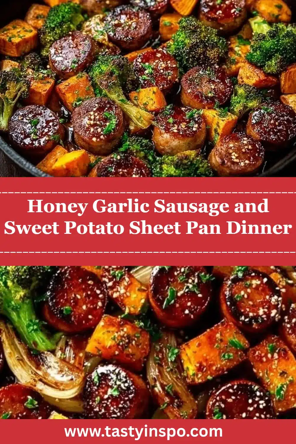 Honey Garlic Sausage and Sweet Potato Sheet Pan Dinner Easy Oven Meal 3 Honey Garlic Sausage and Sweet Potato Sheet Pan Dinner