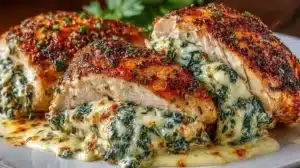 Delicious Ruth's Chris stuffed chicken with creamy filling