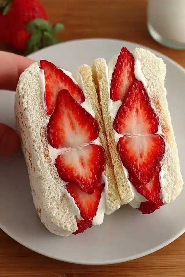 Easy Japanese Strawberry Sandwich Recipe 2 Japanese Strawberry Sandwich