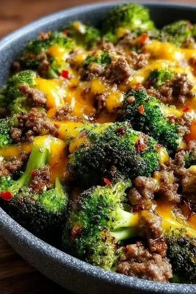 Keto Hamburger Broccoli Skillet