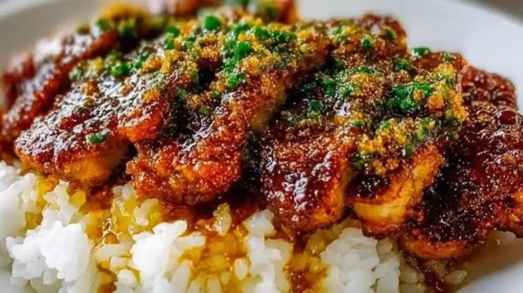 Delicious Lazy Honey Garlic Chicken garnished with green onions