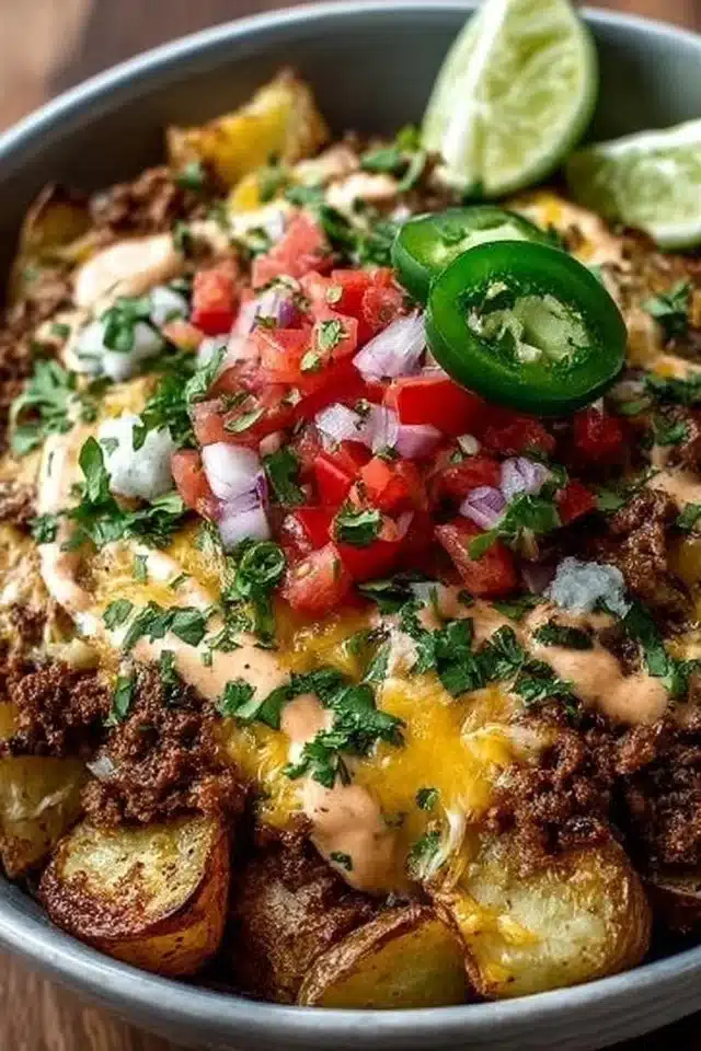 Loaded Fiesta Potato Bowls: Crispy & Cheesy Dinner Fun 2 Loaded Fiesta Potato Bowls: Crispy & Cheesy Dinner Fun
