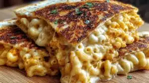 Delicious Mac and Cheese Quesadillas served on a plate