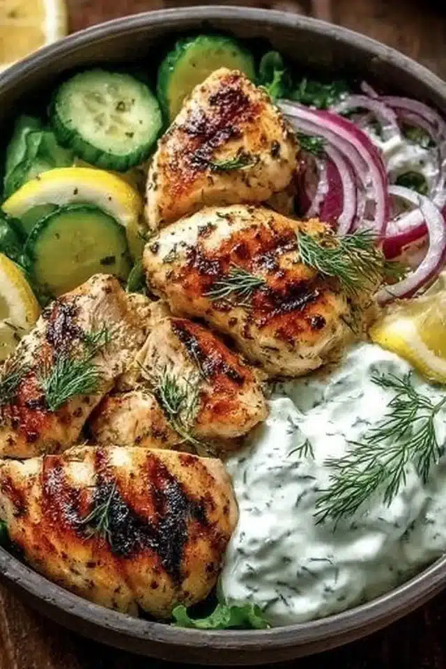 Easy Mediterranean Lemon Dill Chicken Bowls for Dinner 2 Mediterranean Lemon-Dill Chicken Bowls