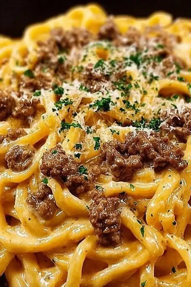 One-Pot Creamy Beef and Garlic Butter Pasta Simple One Pot Meal 2 One-Pot Creamy Beef and Garlic Butter Pasta