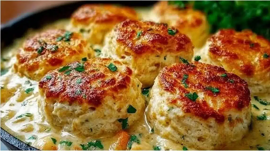 Delicious Red Lobster Biscuit Chicken Pot Pie with flaky biscuits and chicken filling.