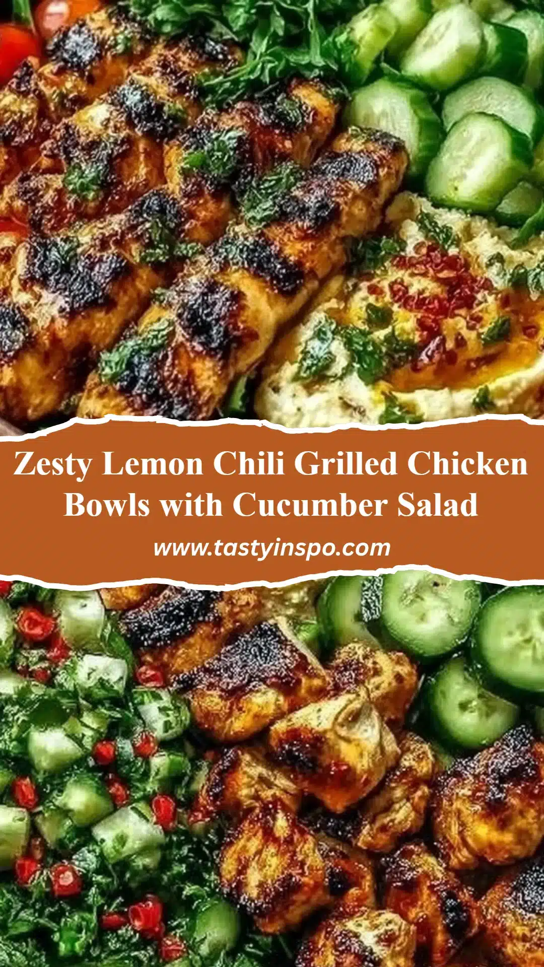 Easy Lemon Chili Grilled Chicken Bowls with Cucumber Salad 3 Zesty Lemon Chili Grilled Chicken Bowls with Cucumber Salad