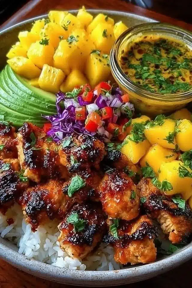 25-Minute BBQ Chicken Mango Bowl