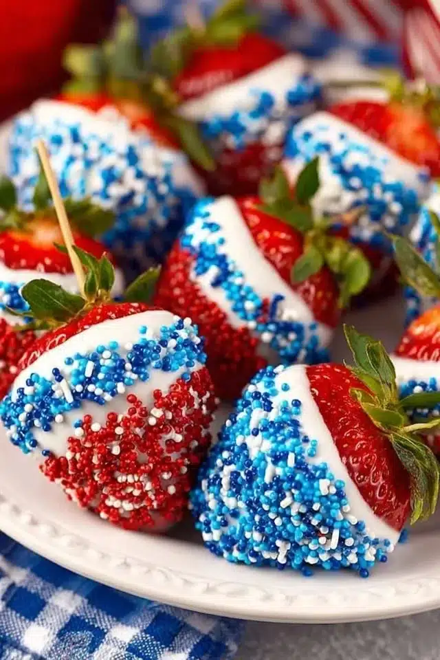 4th of July Chocolate Covered Strawberries