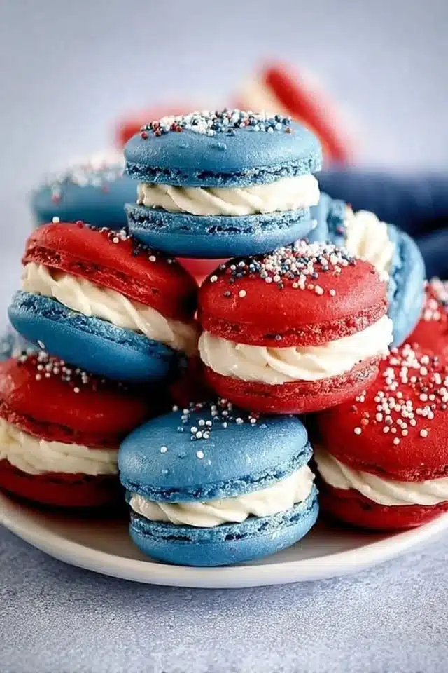 4th of July Macarons