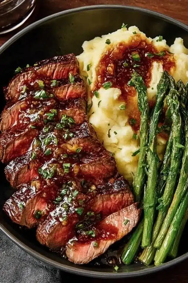 Bavette Steak with Roasted Garlic Pan Sauce
