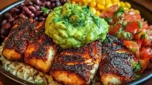 Quick Blackened Fish Taco Bowls Ready in 30 Minutes Delicious blackened fish taco bowls topped with fresh ingredients