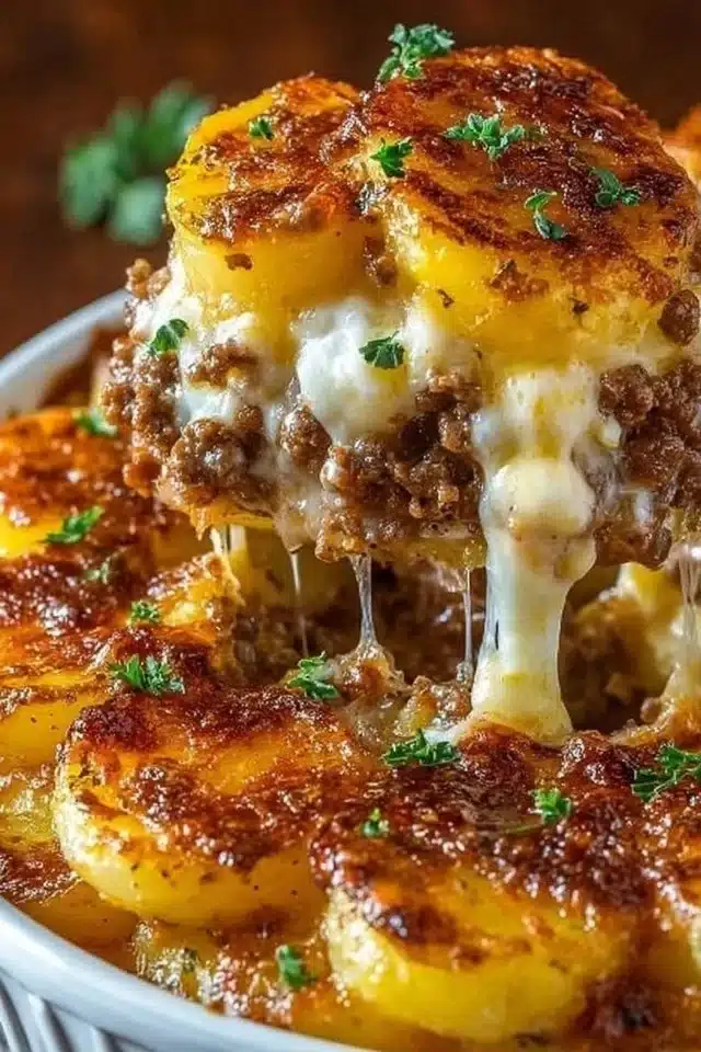 Cheesy Hamburger Potato Casserole