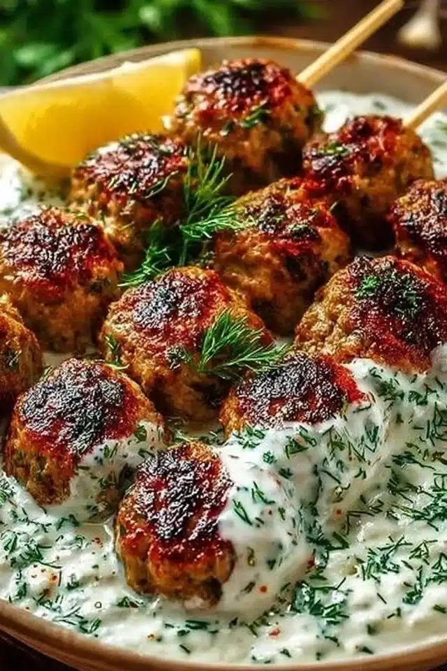 Chicken Kofta with Garlic Yogurt Sauce