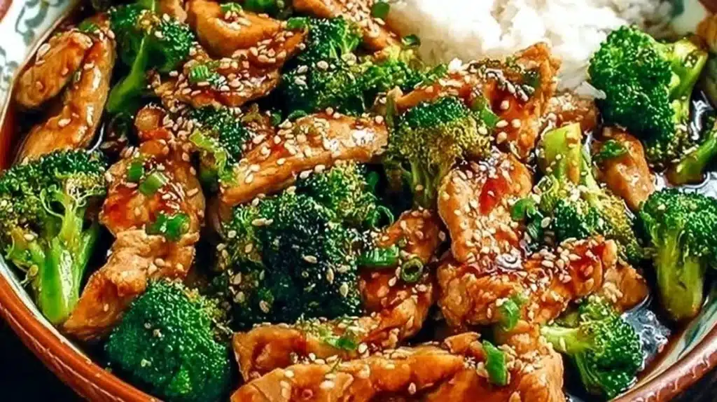 Delicious Chinese Chicken and Broccoli dish served on a plate